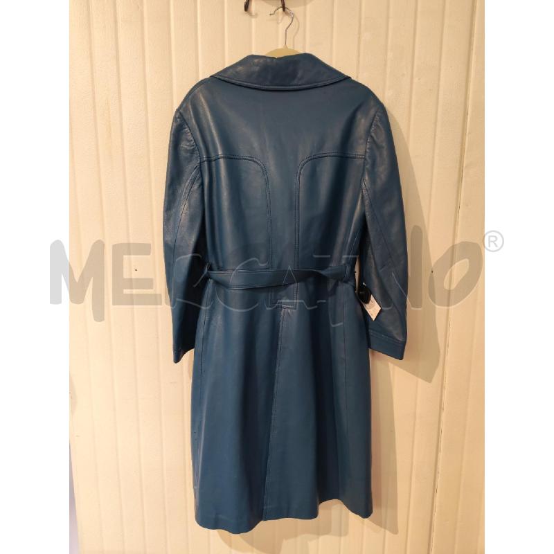 GIACCA DONNA SM BLU IN PELLE MEDIO LUNGA MODIFICATA | Mercatino dell'Usato Mestre 3