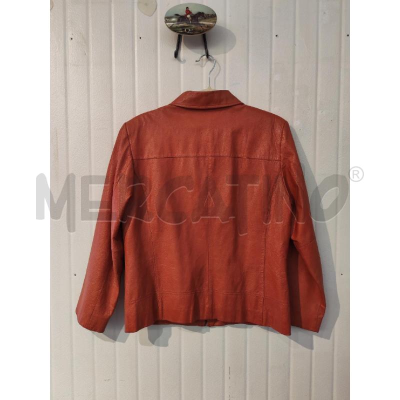 GIACCA DONNA VERA PELLE ARANCIONE CON ZIP | Mercatino dell'Usato Mestre 2