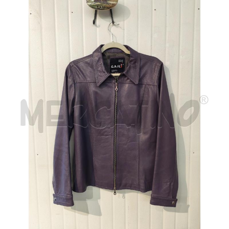 GIACCA DONNA VERA PELLE GASCI VIOLA CON ZIP | Mercatino dell'Usato Mestre 1