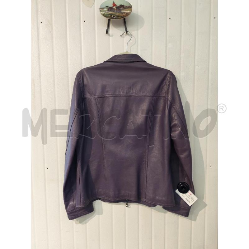 GIACCA DONNA VERA PELLE GASCI VIOLA CON ZIP | Mercatino dell'Usato Mestre 3