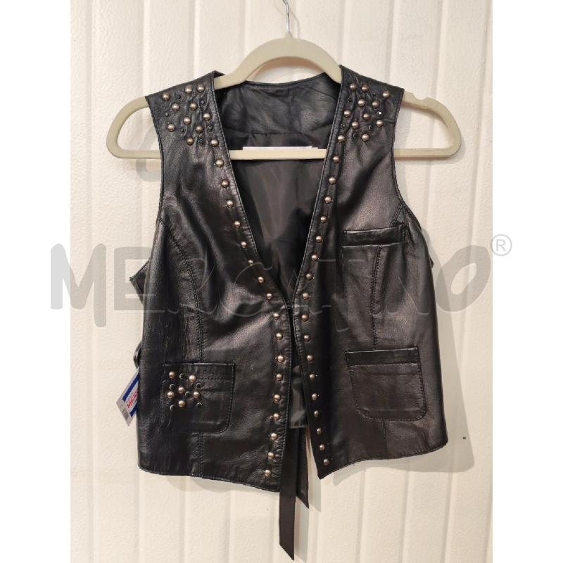 GILET DONNA PELLE NERA KAOS CON BORCHIE | Mercatino dell'Usato Mestre 1
