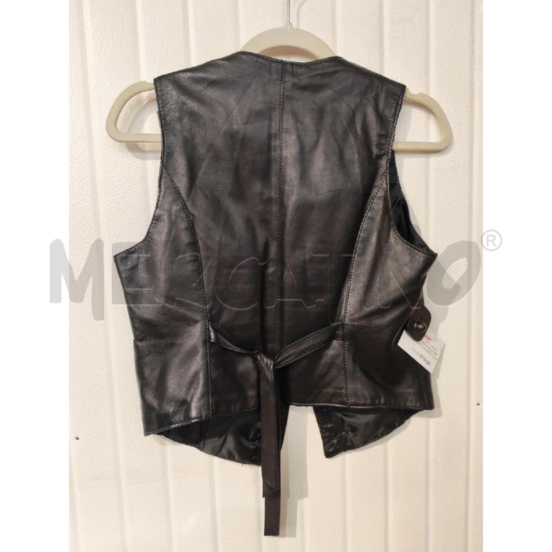 GILET DONNA PELLE NERA KAOS CON BORCHIE | Mercatino dell'Usato Mestre 2