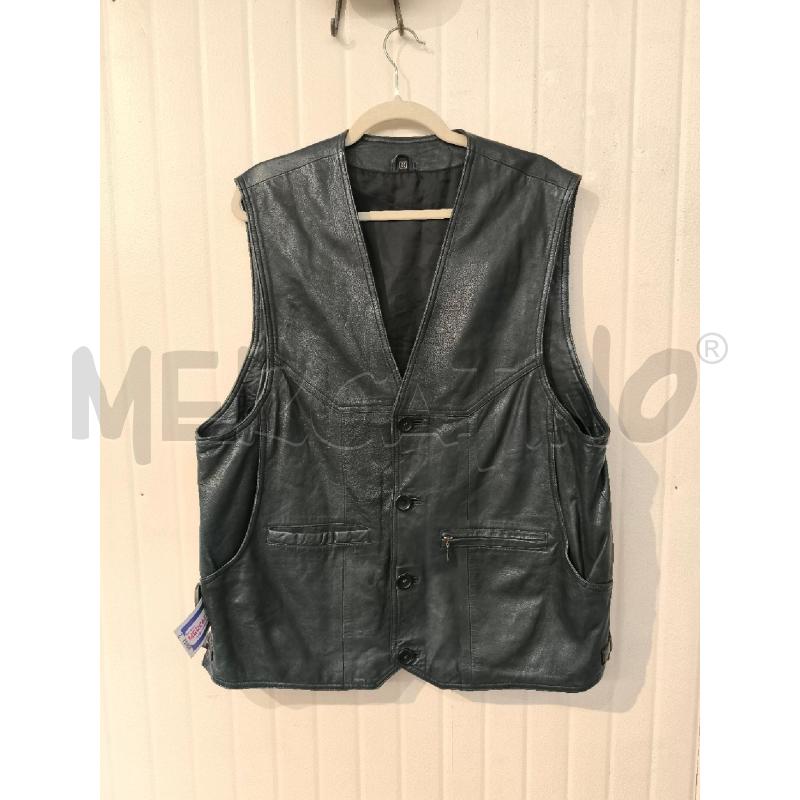 GILET UOMO ASL NERO CON TASCHE ZIP PELLE   | Mercatino dell'Usato Mestre 1