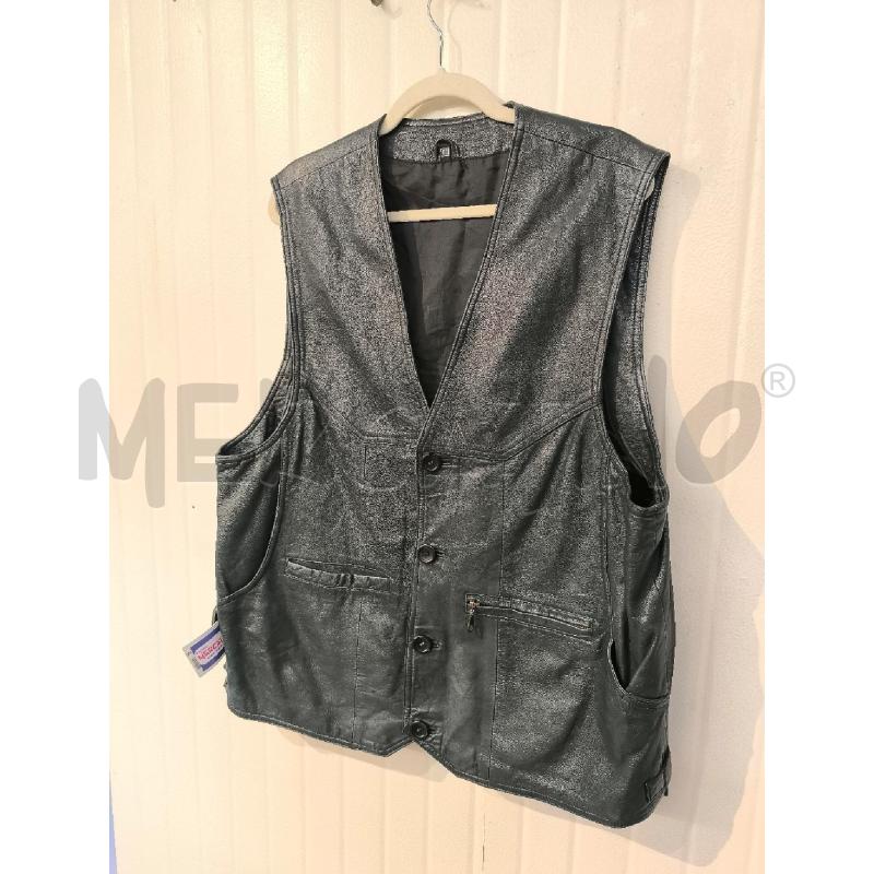 GILET UOMO ASL NERO CON TASCHE ZIP PELLE   | Mercatino dell'Usato Mestre 2