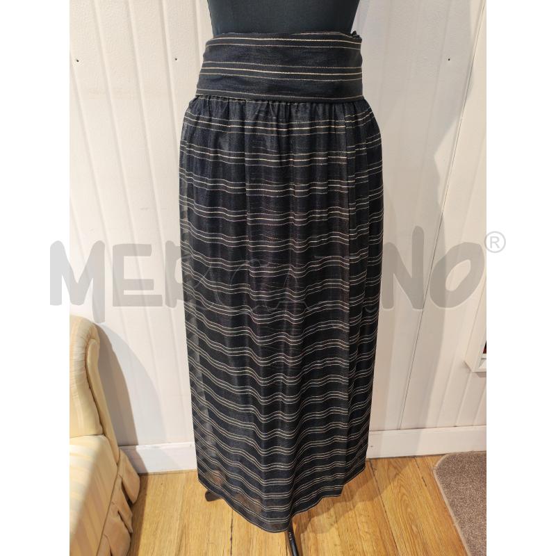 GONNA SARTORIALE LUNGA NERA RIGHINE DORATE | Mercatino dell'Usato Mestre 1