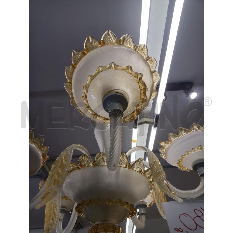 LAMPADARIO 5 LUCI VETRO SATINATO AMBRA  | Mercatino dell'Usato Mestre 2