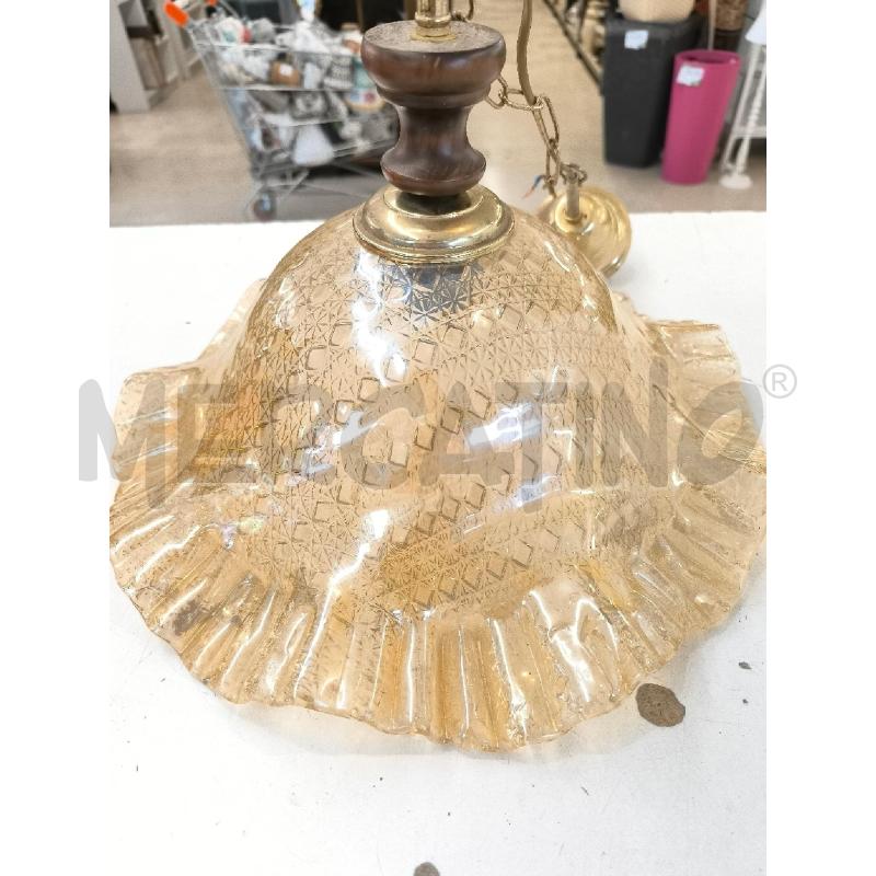 LAMPADARIO IN VETRO LAVORATO COLOR AMBRA | Mercatino dell'Usato Mestre 1