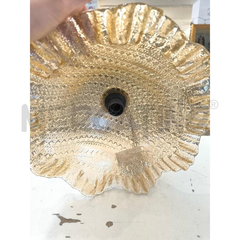 LAMPADARIO IN VETRO LAVORATO COLOR AMBRA | Mercatino dell'Usato Mestre 4