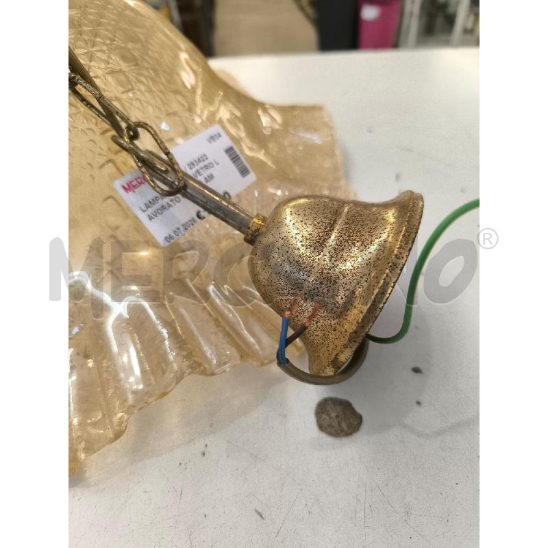 LAMPADARIO IN VETRO LAVORATO COLOR AMBRA | Mercatino dell'Usato Mestre 5