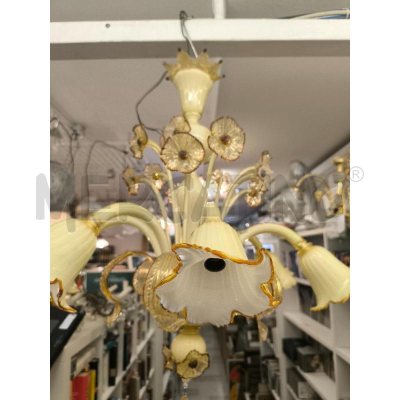 LAMPADARIO MURANO 6 BRACCIA GIALLO OCRA | Mercatino dell'Usato Mestre 1