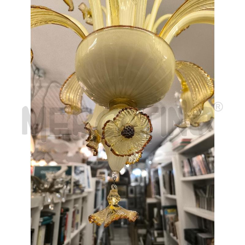 LAMPADARIO MURANO 6 BRACCIA GIALLO OCRA | Mercatino dell'Usato Mestre 2
