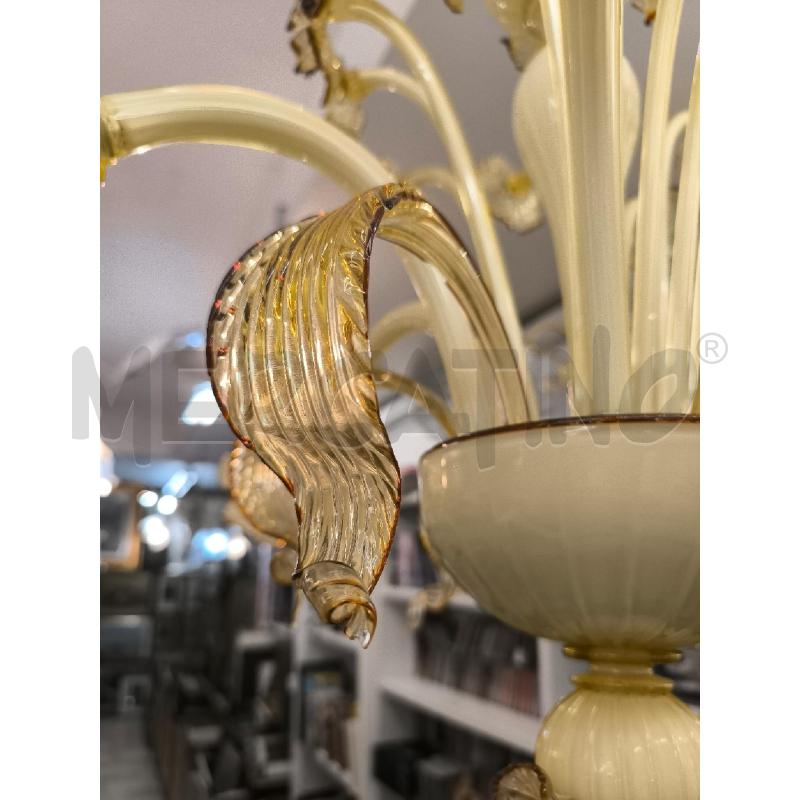 LAMPADARIO MURANO 6 BRACCIA GIALLO OCRA | Mercatino dell'Usato Mestre 3