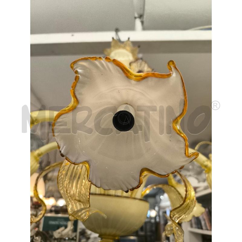 LAMPADARIO MURANO 6 BRACCIA GIALLO OCRA | Mercatino dell'Usato Mestre 4