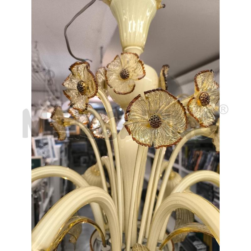 LAMPADARIO MURANO 6 BRACCIA GIALLO OCRA | Mercatino dell'Usato Mestre 5