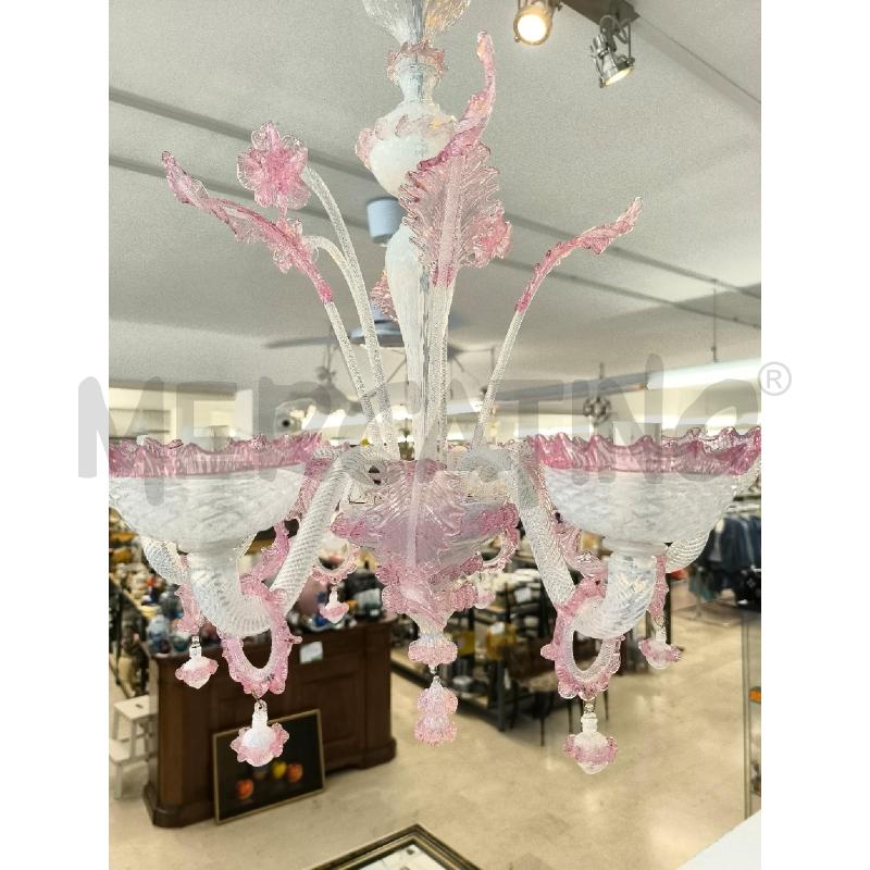 LAMPADARIO MURANO 6 LUCI RUBINO OPALINO | Mercatino dell'Usato Mestre 1