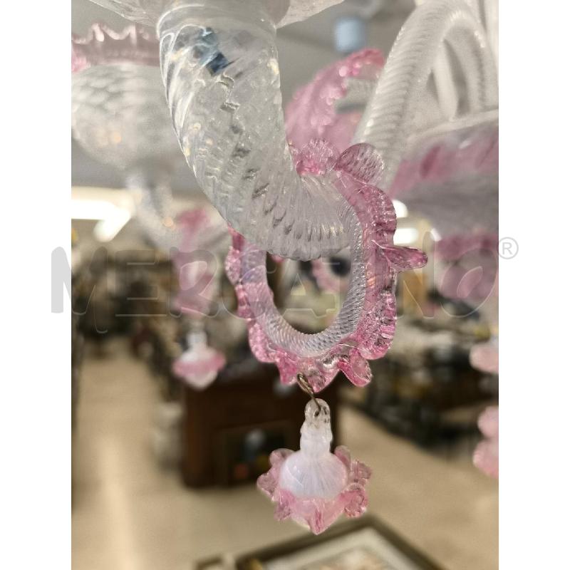 LAMPADARIO MURANO 6 LUCI RUBINO OPALINO | Mercatino dell'Usato Mestre 2