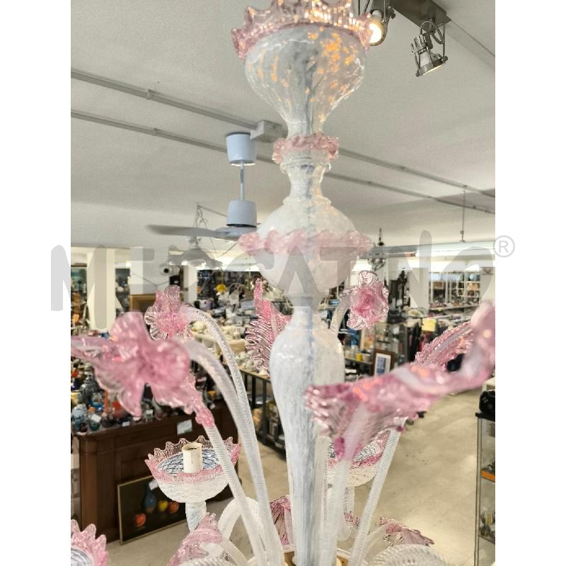 LAMPADARIO MURANO 6 LUCI RUBINO OPALINO | Mercatino dell'Usato Mestre 3