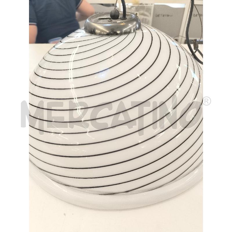 LAMPADARIO RIGHE NERE CAPPELLO  VETRO | Mercatino dell'Usato Mestre 1
