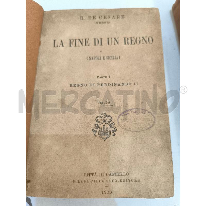 LA FINE DI UN REGNO 1900  2 VOL. | Mercatino dell'Usato Mestre 3