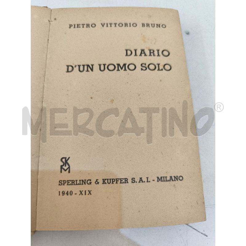 LIBRO ANTICO DIARIO DI UN UOMO SOLO | Mercatino dell'Usato Mestre 2