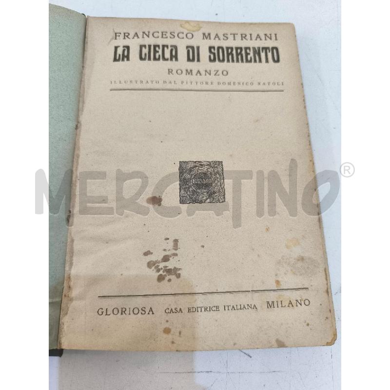 LIBRO ANTICO LA CIECA DI SORRENTO FRANCESCO MASTRIANI | Mercatino dell'Usato Mestre 2