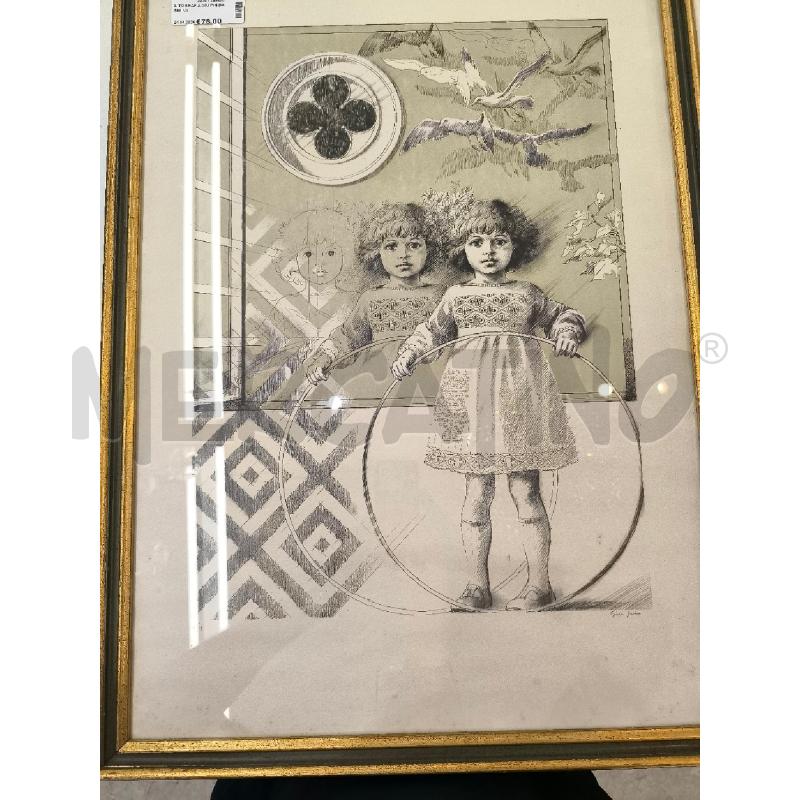 LITOGRAFIA GIU PIN BAMBINA | Mercatino dell'Usato Mestre 1