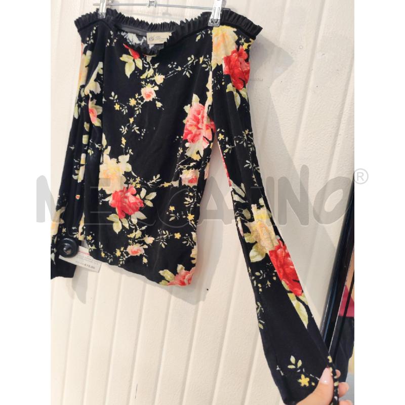 MAGLIA DONNA BLUMARINE NERA CON FIORI | Mercatino dell'Usato Mestre 3