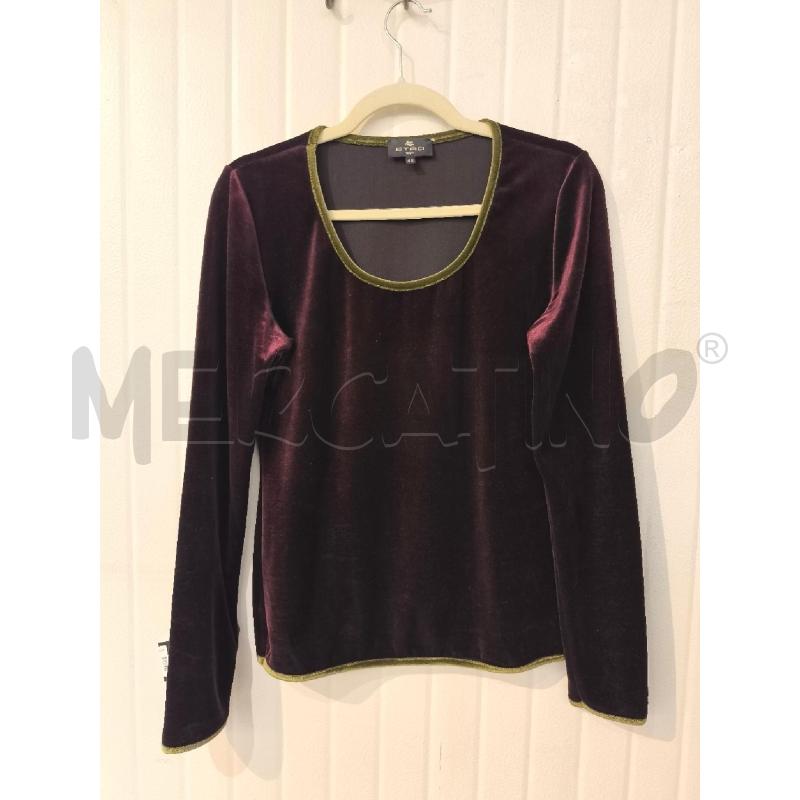 MAGLIA DONNA ETRO CINILIA ROSSO BORDEAUX PROFILI VERDI | Mercatino dell'Usato Mestre 1