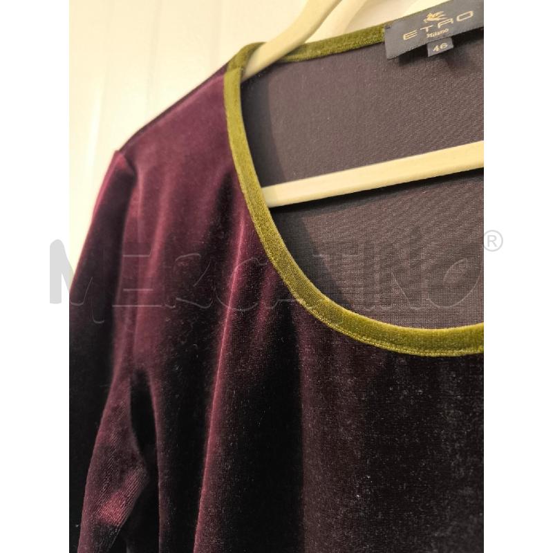 MAGLIA DONNA ETRO CINILIA ROSSO BORDEAUX PROFILI VERDI | Mercatino dell'Usato Mestre 4