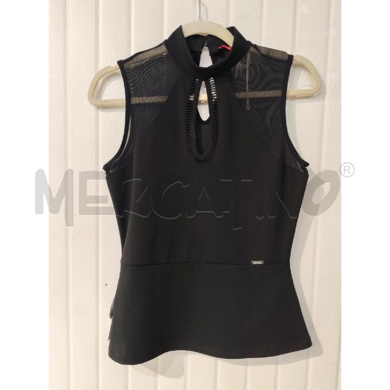 MAGLIA DONNA GUESS NERA TUBINO A CAMPANA | Mercatino dell'Usato Mestre 1