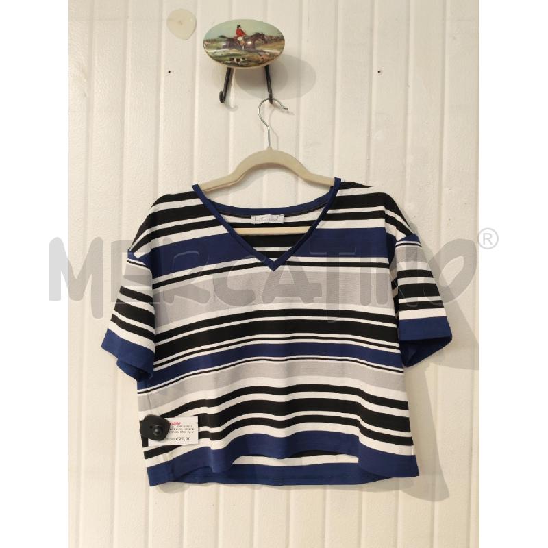 MAGLIA DONNA INTREND A RIGHE BLU GRIGIE E NERE | Mercatino dell'Usato Mestre 1