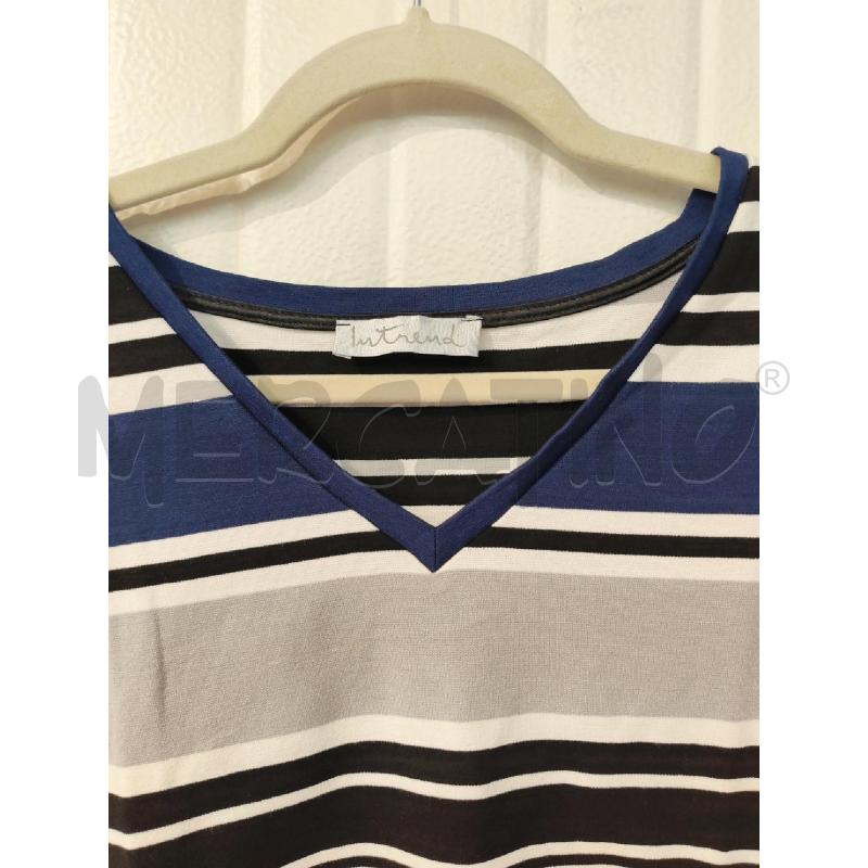 MAGLIA DONNA INTREND A RIGHE BLU GRIGIE E NERE | Mercatino dell'Usato Mestre 2