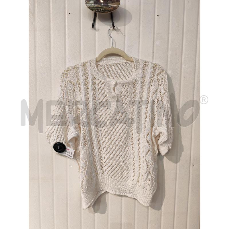 MAGLIA DONNA LAVORATA A FERRI BIANCA | Mercatino dell'Usato Mestre 1