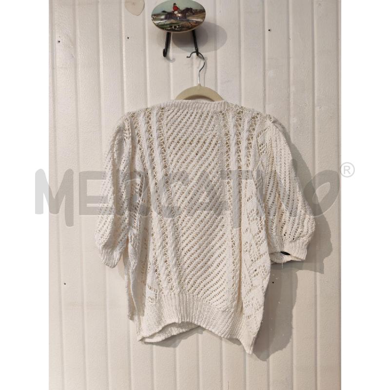 MAGLIA DONNA LAVORATA A FERRI BIANCA | Mercatino dell'Usato Mestre 3