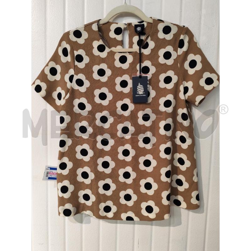 MAGLIA DONNA MARINA YACHTING BEIGE FIORI CREMA NERI | Mercatino dell'Usato Mestre 1