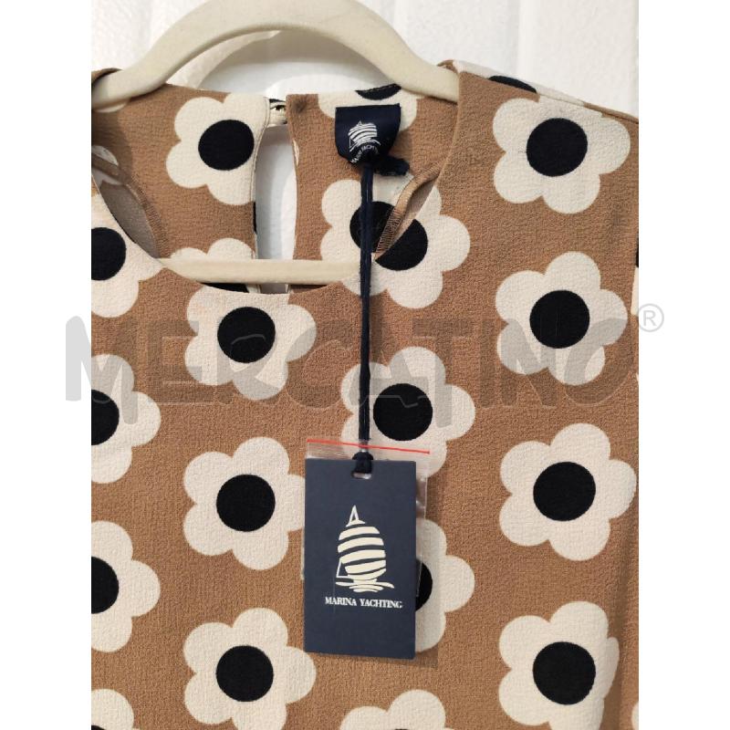 MAGLIA DONNA MARINA YACHTING BEIGE FIORI CREMA NERI | Mercatino dell'Usato Mestre 2