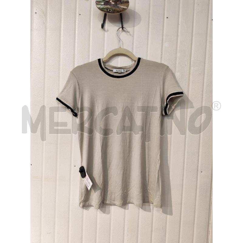 MAGLIA DONNA MAXMARA BEIGE PROFILI NERI | Mercatino dell'Usato Mestre 1
