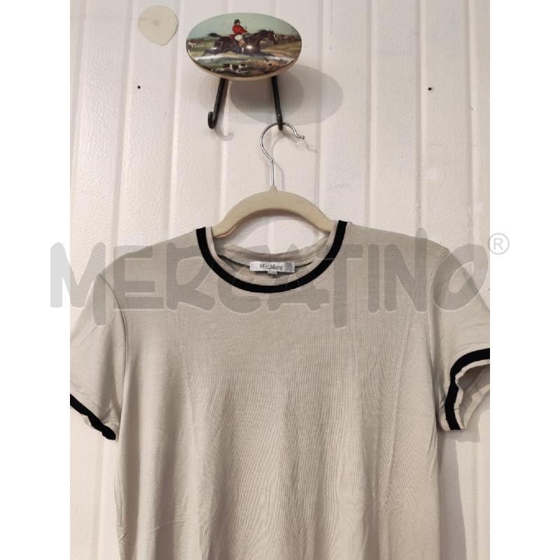MAGLIA DONNA MAXMARA BEIGE PROFILI NERI | Mercatino dell'Usato Mestre 2