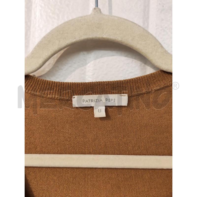 MAGLIA DONNA PATRIZIA PEPE MARRONE SCOLLO QUADRATO | Mercatino dell'Usato Mestre 2
