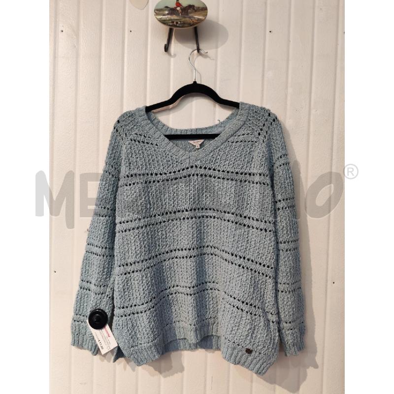 MAGLIA DONNA PEPEJEANS AZZURRA SCOLLO V | Mercatino dell'Usato Mestre 1