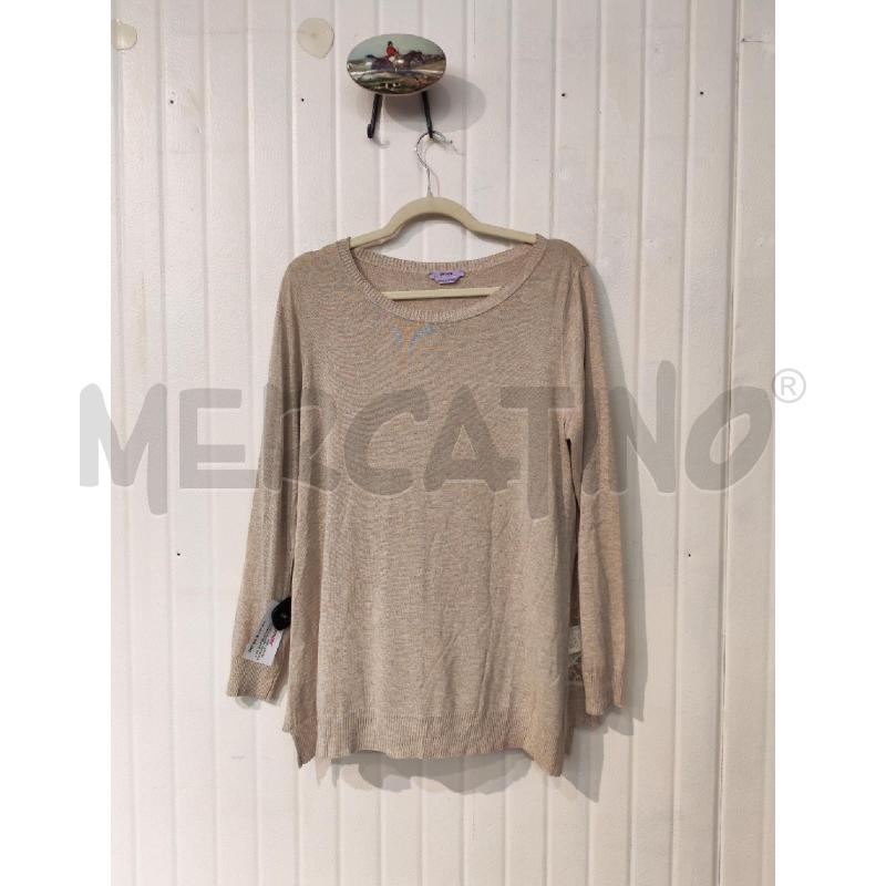 MAGLIA DONNA PERSONA MARINA IRNALDI BEIGE MANICHE LUNGHE | Mercatino dell'Usato Mestre 1
