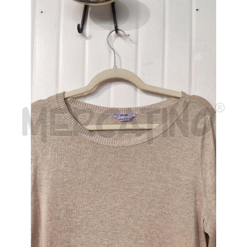 MAGLIA DONNA PERSONA MARINA IRNALDI BEIGE MANICHE LUNGHE | Mercatino dell'Usato Mestre 2