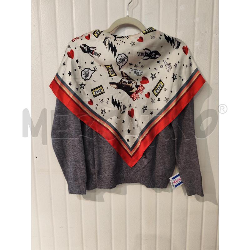 MAGLIA DONNA SANDRO FERRONEGRIGIA FOULARD SULLO SCOLLO FANTASIA CAGNOLINI | Mercatino dell'Usato Mestre 3