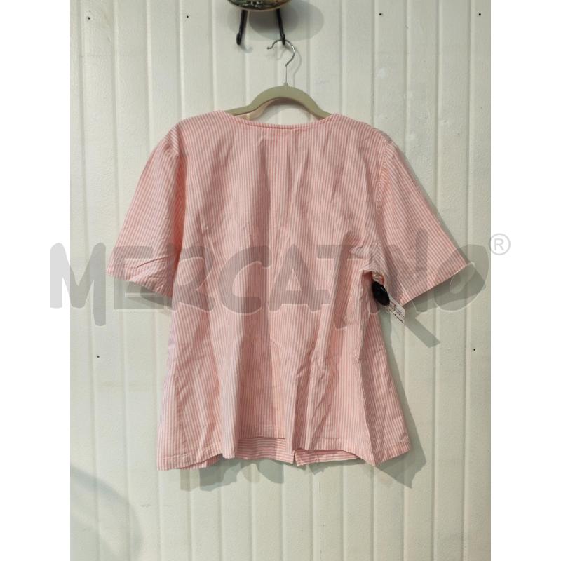 MAGLIA DONNA SARTORIALE RIGHE BIANCHE ROSA BOTTONI DORATI FIORI | Mercatino dell'Usato Mestre 3