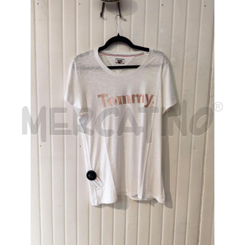 MAGLIA DONNA TOMMY HILFIGER BIANCA SCRITTA ROSA | Mercatino dell'Usato Mestre 1