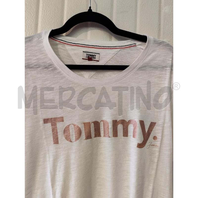 MAGLIA DONNA TOMMY HILFIGER BIANCA SCRITTA ROSA | Mercatino dell'Usato Mestre 3