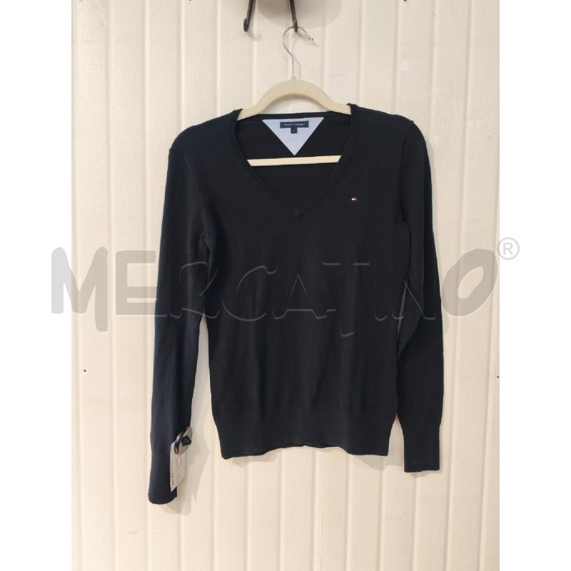 MAGLIA DONNA TOMMY HILFIGER NERA SCOLLO V | Mercatino dell'Usato Mestre 1