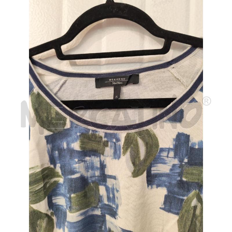 MAGLIA DONNA WEEKEND MAX MARA BIANCO VERDE BLU  | Mercatino dell'Usato Mestre 2