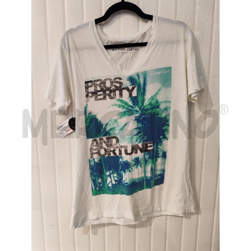 MAGLIA UOMO DIESEL BIANCO FANTASIA PALME VERDI E BLU | Mercatino dell'Usato Mestre 1