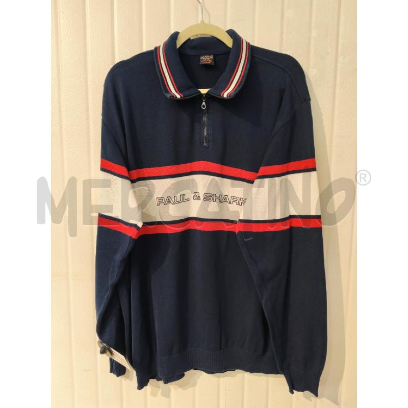 MAGLIA UOMO PAUL & SHARK BLU STRISCIA BIANCA E ROSSA | Mercatino dell'Usato Mestre 1